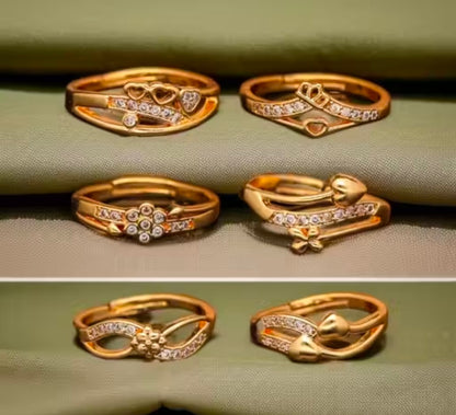 Combo of 6 pcs Free Size Adjustable AD Ring for Women and Girls