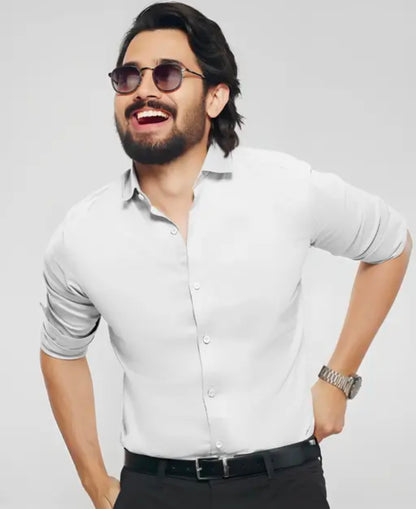 Mans Stylish Shirt Pent Pair trouser lowers uppers cotton shirt Men Regular Fit Solid Curved Collar Casual Shirt