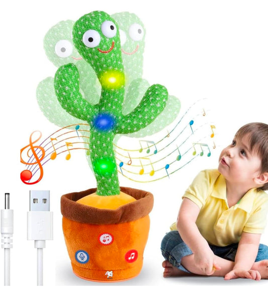 Rechargeable Toys Talking Cactus Baby Toys for Kids Dancing Cactus Toys Can Sing Wriggle & Singing Recording Repeat What You Say Funny Education Toys for Children Playing Home Decor for Kids