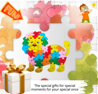 Lion Blocks Puzzle Learning ABC Alphabet Study Kids Letters Play Toy