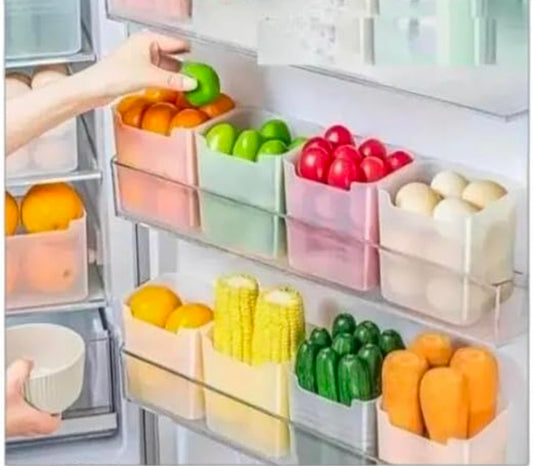 SEIZOEN Multipurpose Transparent Fridge Storage Boxes – Space-Saving Refrigerator Organizer