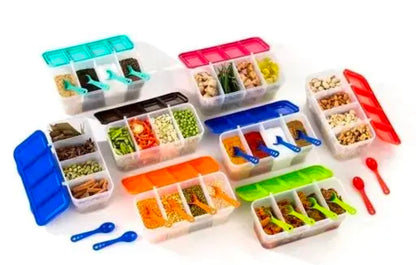 Food container set 4 in 1 transparent pack of 2 blue colour)BY 1 GATE 1 FREE