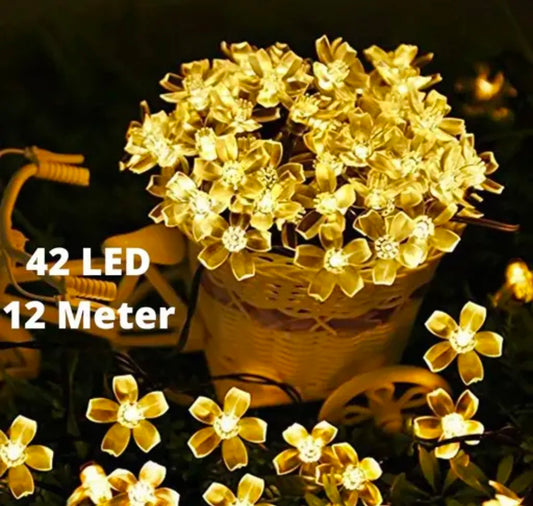 BM Ecom 36 LED 10 Meter Warm White Silicone Blossom Flower Fairy String Light Series lights for festival home decoration (warm white)