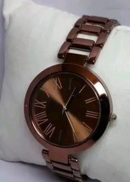 Stylish Women Beige Metal Analog Watch Combo