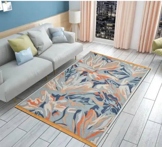 Riva 5×7 Feet 3D Multi Printed abstract carpet rug runner and carpets for bedroom /living area/home with anti sleep backing (5×7ft)
