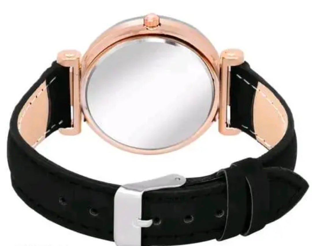 Flower Designer Leather Women's and Girl's Watch Analog Watches And Free Gift