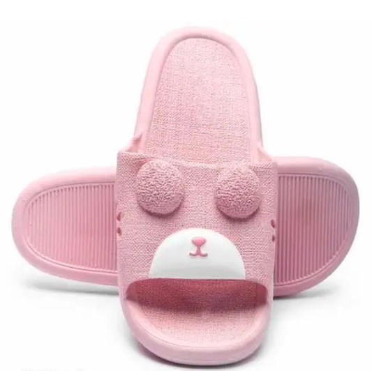 Women's Home Flip - Flops & Slippers Summer Indoor Bath Couple Bathroom Cute Teddy Flip Flops ,Daily Wear , Casual Wear