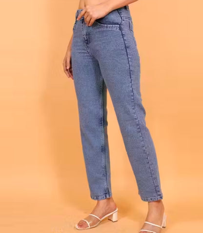 ICE BLUE DENIM WIDE LEG JEANS