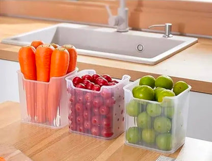 SEIZOEN Multipurpose Transparent Fridge Storage Boxes – Space-Saving Refrigerator Organizer
