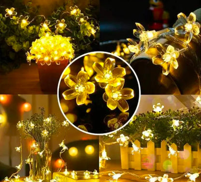 BM Ecom 36 LED 10 Meter Warm White Silicone Blossom Flower Fairy String Light Series lights for festival home decoration (warm white)