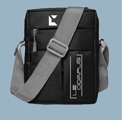 Le Corpus Polyester Stylish Small Size Padded Sling Cross Body Travel and Office Messenger Side Bag with Multi-Pocket Zip Closure For Men and Women