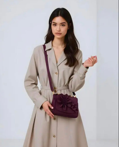 Cute Sling Bag & Handbag | Designer Girls Purse | Handbag with Floral Design, Women's Faux Leather Sling Bag with Floral Applique