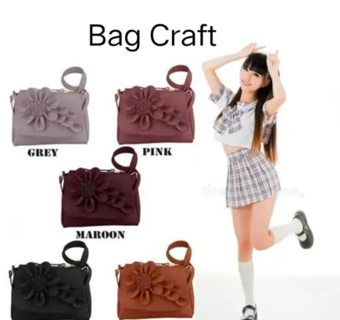 Cute Sling Bag & Handbag | Designer Girls Purse | Handbag with Floral Design, Women's Faux Leather Sling Bag with Floral Applique