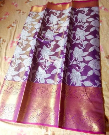 Kanjeevaram Silk Purple saree with blouse