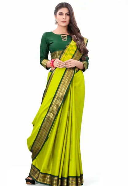 Silk Lemon Yellow Tassels and Latkans Saree With Blouse