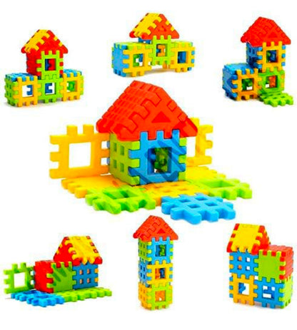 Blocks Game My Happy House 72 Pcs Toy Building Blocks with Attractive Windows and Smooth Edges Building Blocks for Kids, Block Game for Kids,Boys,Girls,Childrens