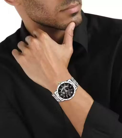 Stainless Steel Strap Day Date Analog Watch for Men