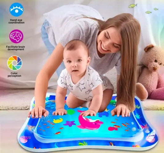 Baby Play Mat (Baby Kids Water Play Mat Toys Inflatable Tummy Leakproof Fun Activity I/Outdoor, Medium)