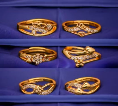 Combo of 6 pcs Free Size Adjustable AD Ring for Women and Girls