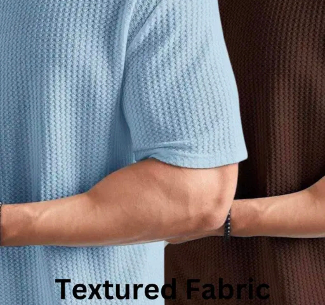 Elvesta Men's Oversized Waffle Knit T-shirt Combo Pack of 2 | Popcorn Texture