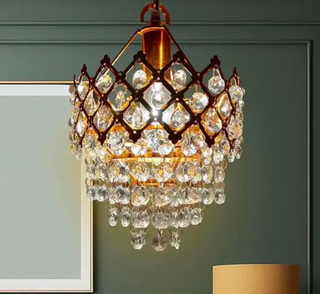 Decorative Pendant Crystal Chandelier Jhummer (Golden)