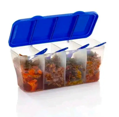 Food container set 4 in 1 transparent pack of 2 blue colour)BY 1 GATE 1 FREE