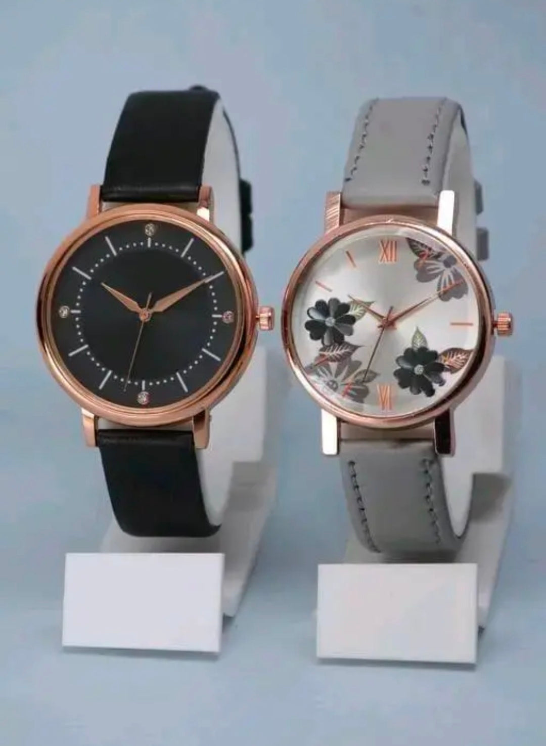Best Quality Festive Season Flower Designer Round Dial Attractive Leather Belt Women Watches Combo Pack of 2 Watches combo for women stylish girl watches combo pack of 2 analog watches combo wrist watches combo watches for girls stylish watches Set