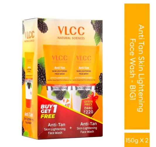 VLCC Anti Tan Sun Screen Lotion - SPF 25 PA - 150ml X 2 | Buy One Get One (300ml) | Helps in Protection Against Sun Damage | With Niacinamide & Kojic Acid.
1%
off