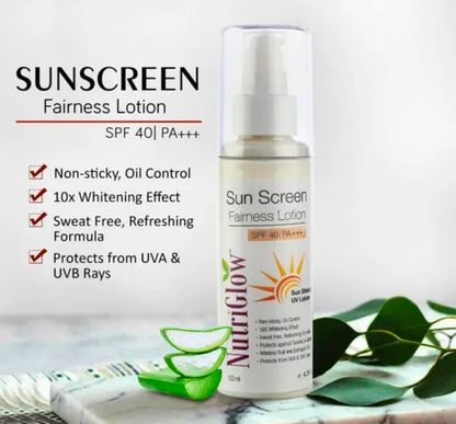 NutriGlow Sunscreen Body Lotion SPF 40 & PA+++, Sunscreen for combination skin, Non Greasy with Broad Spectrum, UVA & UVB Rays Protection, All Skin Types, (120ml)
100+ bought in past month