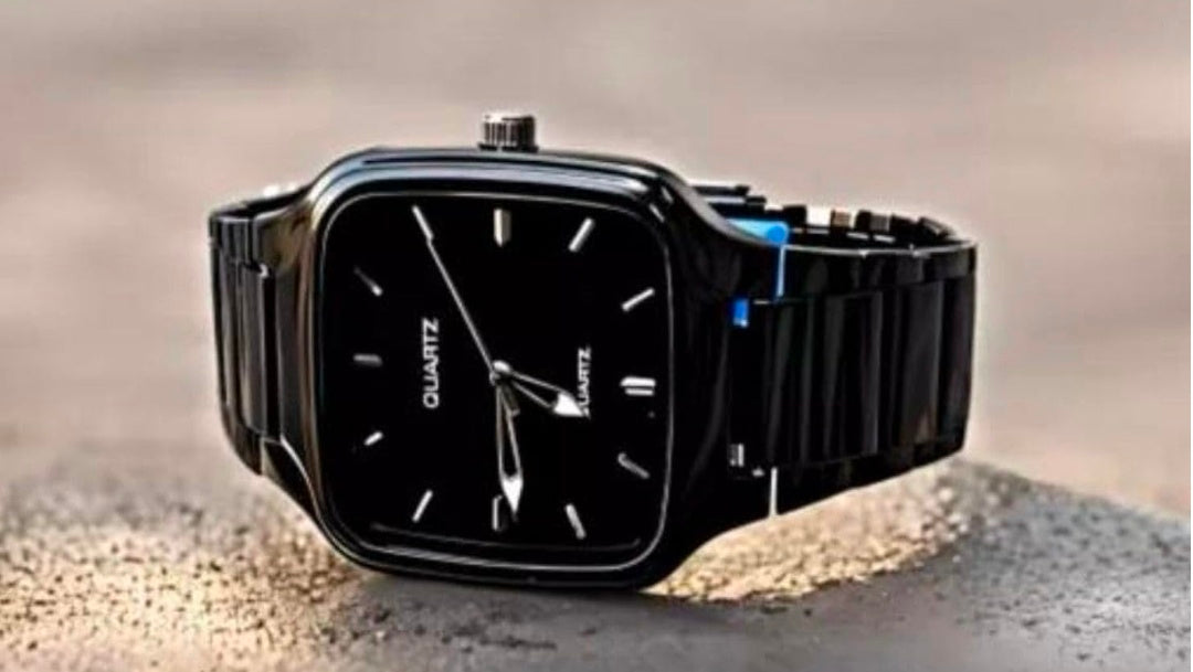Vishnu watches Men’s Stylish Analog Watch Classic Dial with Durable Strap Everyday Casual Formal Wear Timepiece (Black)