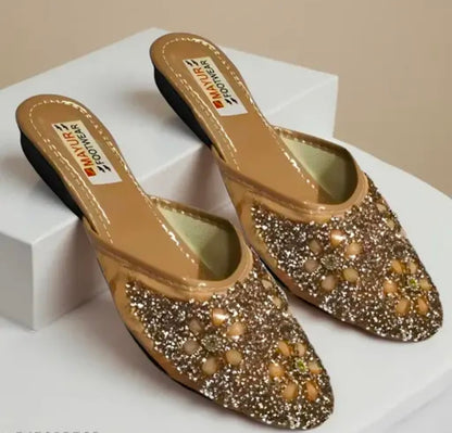 Stylish Flats for women, Girls and ladies Punjabi jutties Traditional Flat Mojari Flower Canvas Slip on Bellies | Daily Wear Casual Ladies Jutti