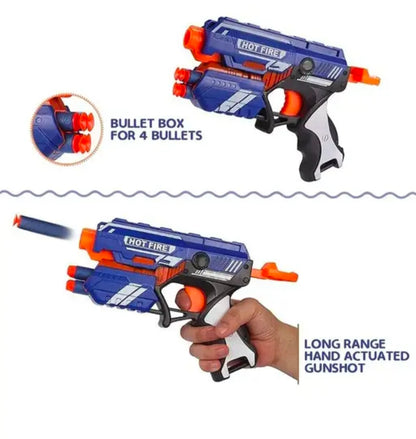 Blaze Storm Hot Fire Soft Bullet Gun Toy With 10 Safe Soft Foam Bullets, Fun Target Shooting Battle Fight Game For Kids Boys