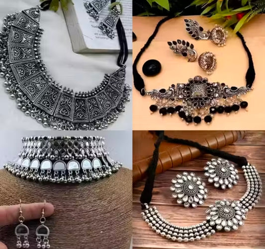 Oxicraft Combo Pack of 4 trending oxidized jewellery set