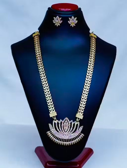 Willanzy gold plated necklace set with rainbow colour jewellery, necklace,indian wedding jewellery set,maangalyam,murukku,south indian,maharastrian high quality set for women ,girls