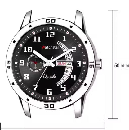 Stainless Steel Strap Day Date Analog Watch for Men