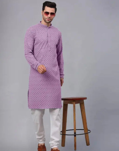 Lavender Kurta Set for men || Cotton Kurta Set for Men ||Mirror Work Kurta Set || Lucknowi Kurta Set for Men || Kurta Set for men || Wending Kurta