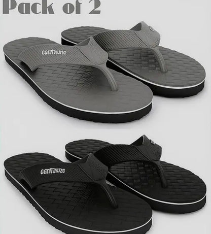 Pack of 2 Men Slipper black colour & grey colour comfort and trendy slipper For Men's