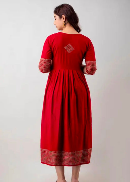 Stylish Rayon Printed Anarkali Flared Kurta