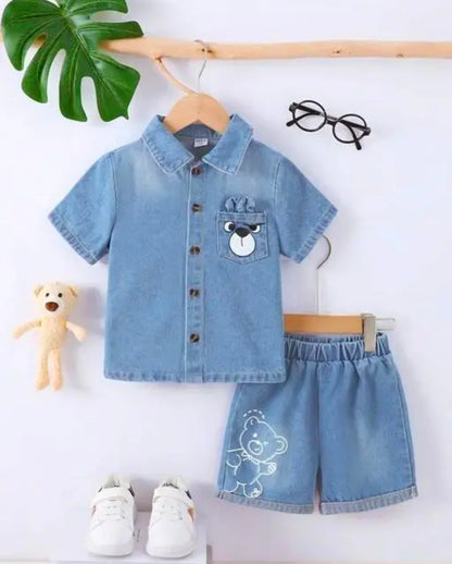 2ps new summer denim kids clothing sets for all season