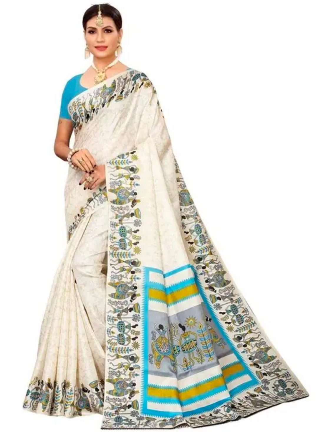 Silk Yellow Tassels and Latkans Saree With Blouse