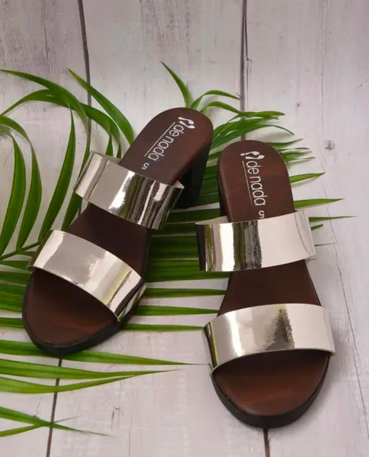 Grey Block Heels Women & Girls Sandal
