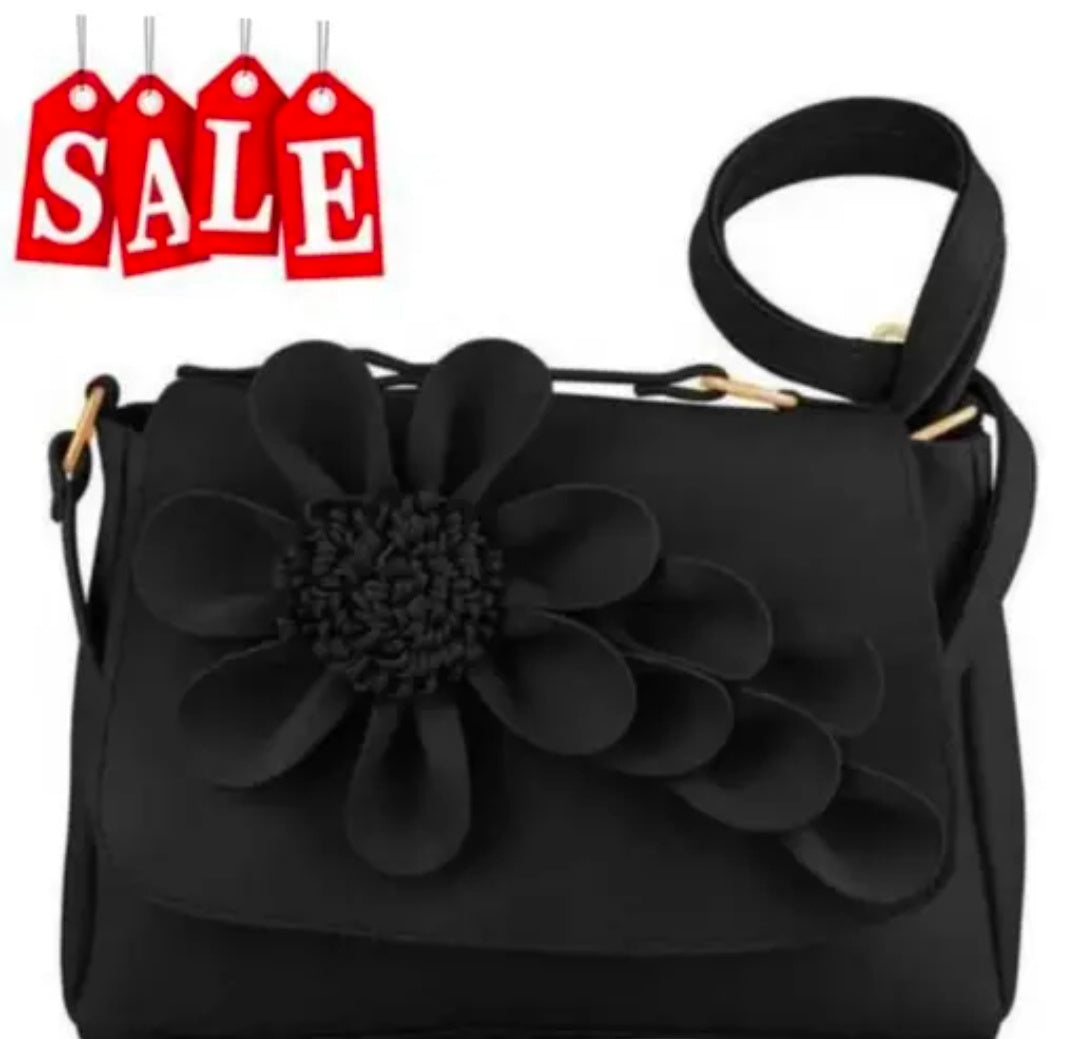 Cute Sling Bag & Handbag | Designer Girls Purse | Handbag with Floral Design, Women's Faux Leather Sling Bag with Floral Applique