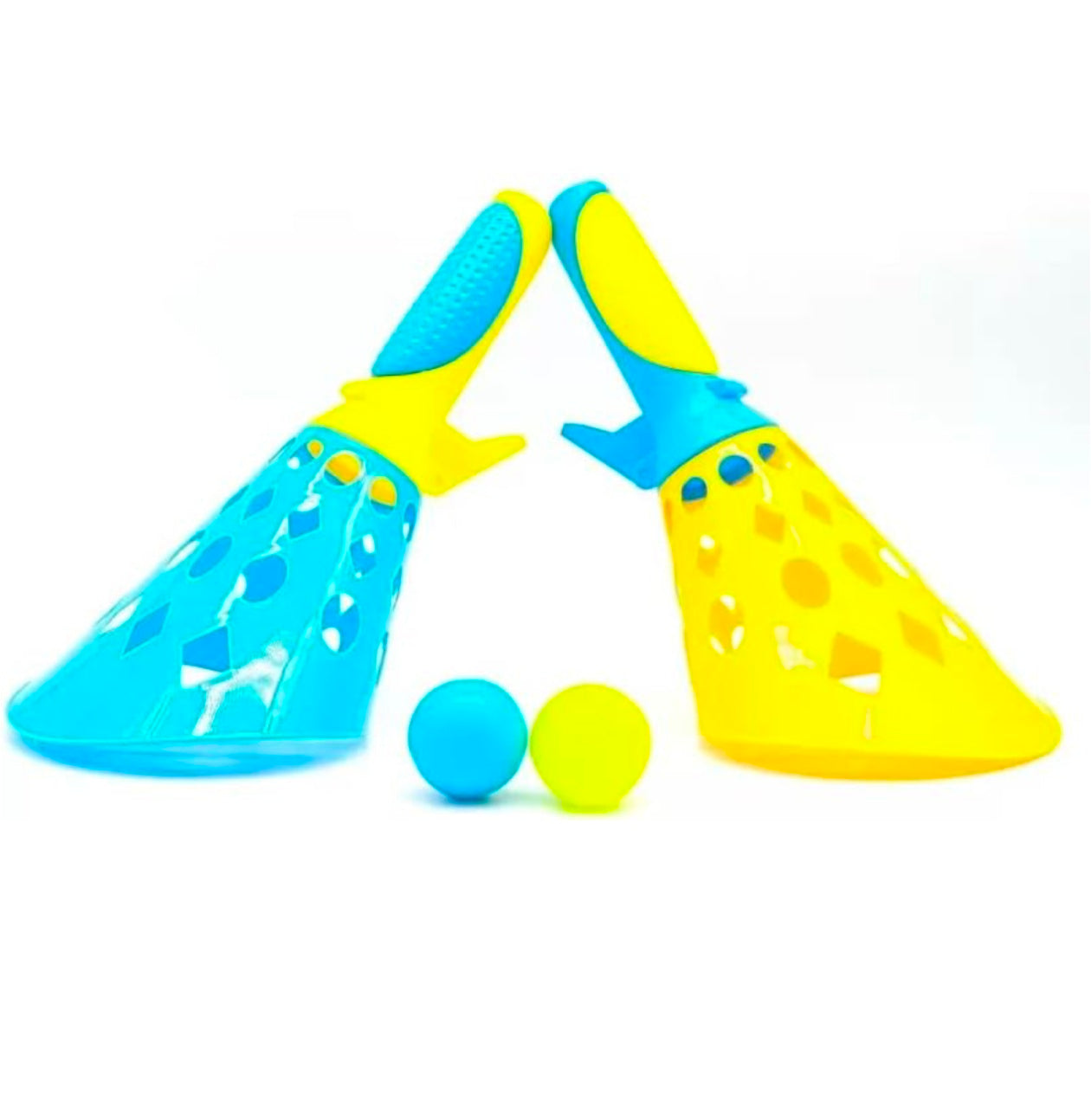 Click and Catch Twin Ball Launcher Game with 3 Balls Indoor Outdoor Toy Set, Pop & Catch Ball Play Fun Boys & Girls