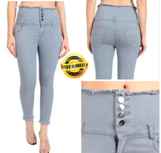 Alluring Looks high Waist women jeans|Fully Comfortable & Stretchable Febric| 5 button high waist| Grey Jeans
