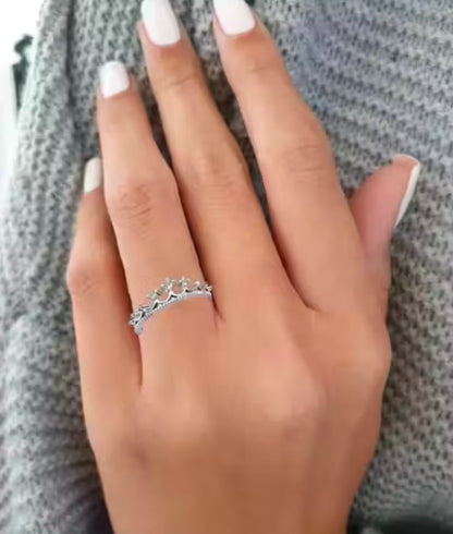 CZ Jewellery Combo of 4 Graceful Rhodium Plated Adjustable Finger Rings Design for Girls and Women