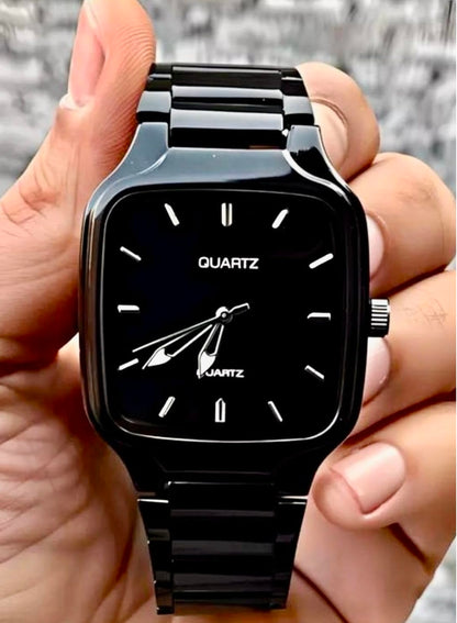 Vishnu watches Men’s Stylish Analog Watch Classic Dial with Durable Strap Everyday Casual Formal Wear Timepiece (Black)