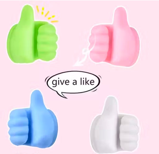 10 Pack Colorful Thumb Shape Adhesive Wall Hooks- Strong Shelf-Adhesive Hooks for Keys, Kitchen, Bathroom and Bedroom- No Drill Wall Hooks for damage -Free Hanging- Multi Purpose Decorative Holders