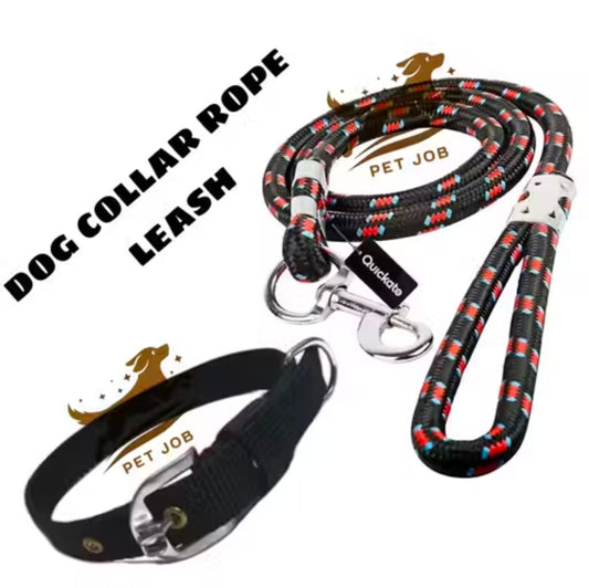 NYLON DOG COLLAR ROPE LEASH SET