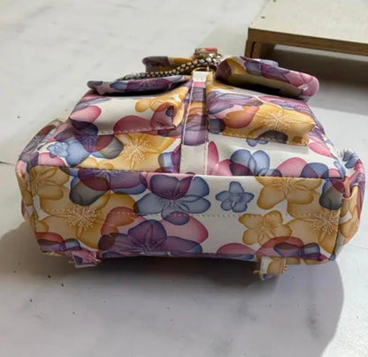 Flower design backpack for women and girls