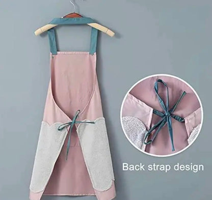 Kitchen Apron Cute Bear With Center Pocket Hand Towel Women and Men Chef Cooking Cute Unisex Apron Washable PVC Waterproof(PACK - 1)